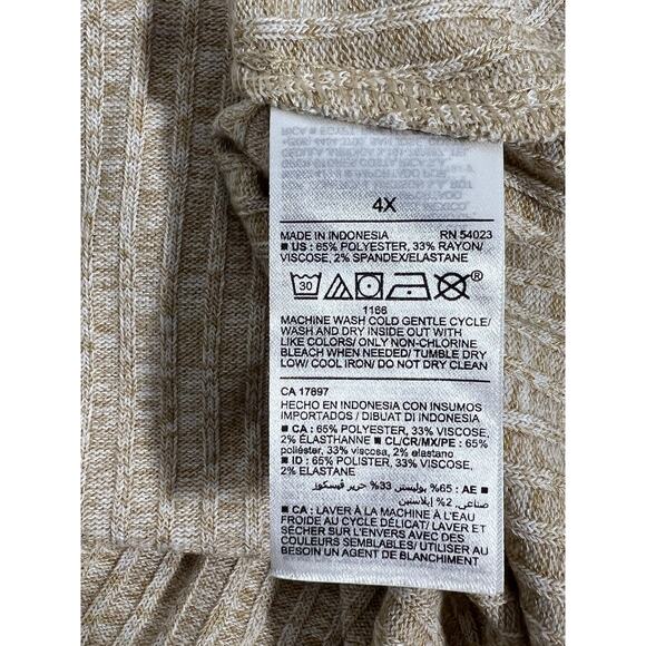 Old Navy Fit & Flare 4X Rib-Knit Long-Sleeve Dress Oatmeal Heather Beige NWT - Picture 4 of 5